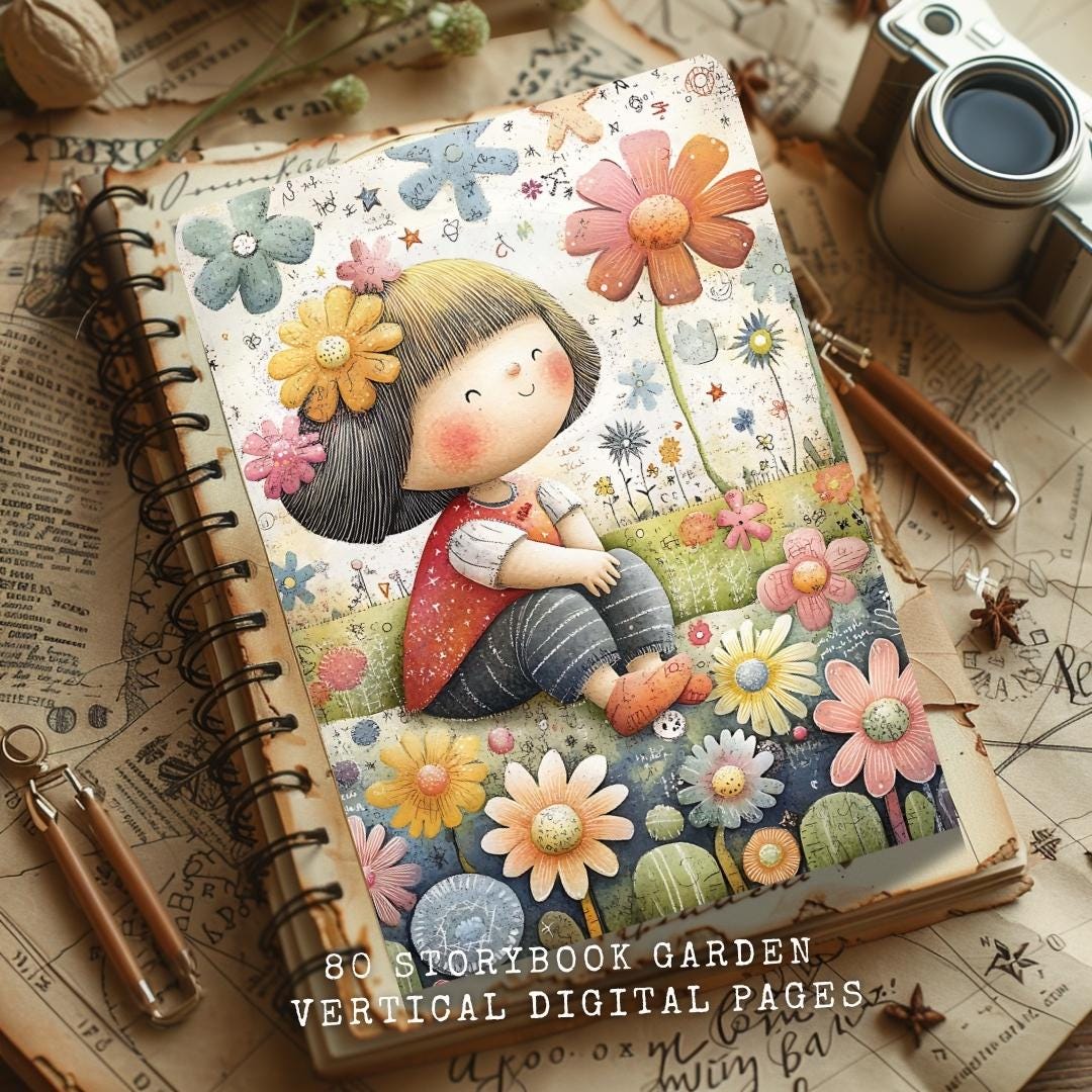 Whimsical Storybook Garden Junk Journal Kit: Printable Papers (digital ...