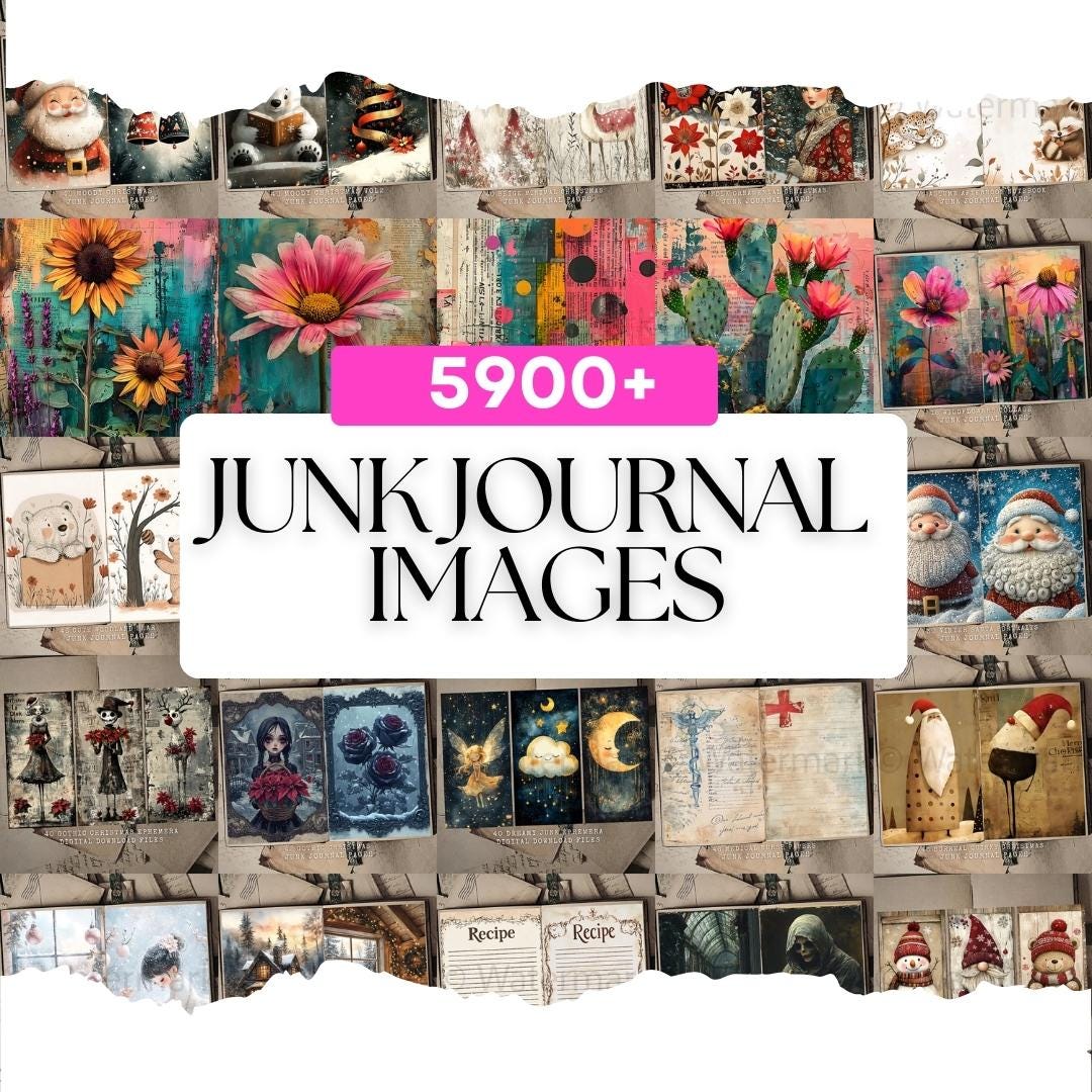 Junk Journal Kit Subscription, Monthly Digital Kit, Printable Ephemera ...