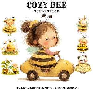 15 Honey Bee Clipart Bundle, Watercolor Clipart, Digital Download, Commercial Use, Beehive Clipart, Paper Craft, Trending Clipart, PNG