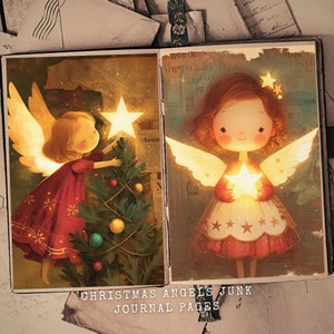 Christmas Angel Junk Journal Pages: Printable Ephemera (Digital Download)