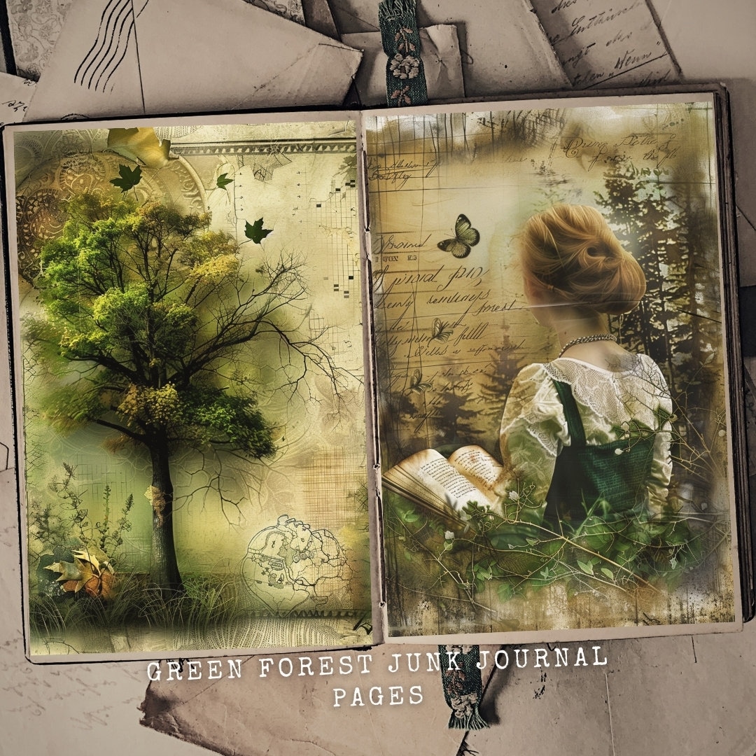 Green Forest Junk Journal Pages: Fairy Tale Printable (digital Download ...