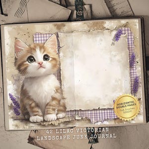 Kit Lilac Junk Journal Folio - Effimere stampabili floreali vintage - Download digitale - Album - Floreale vittoriano lilla - Effimere lavanda
