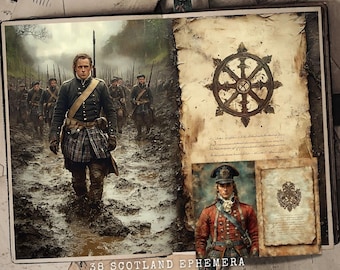 Scotland Junk Journal Kit: Scottish Ephemera, Scrapbook (Digital Download)