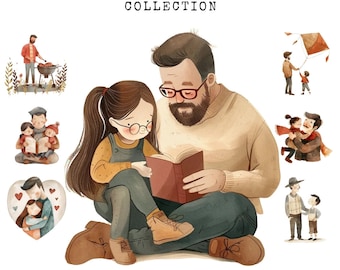 Father's Day Cliparts: PNG Graphics, Commercial Use (Digital Download)