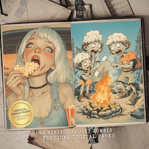 Zombie Junk Journal: Retro Halloween Ephemera (Digital Download