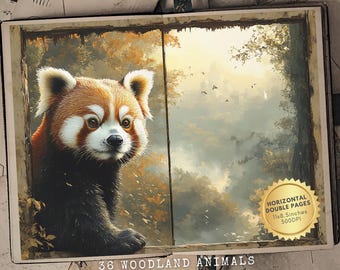 Kit de journal indésirable des animaux de la forêt : éphémères vintage (téléchargement numérique)