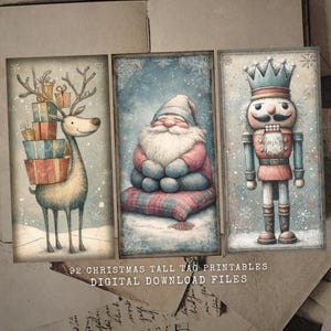 Weihnachts Lesezeichen, Weihnachtsmarke Printables, Vintage Junk Journal Große Ephemera, Urlaub Collage Sheets, Scrapbook Zubehör
