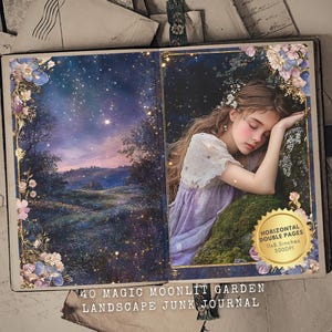 Kit de journal indésirable du jardin au clair de lune : album de souvenirs éphémères célestes (téléchargement numérique)