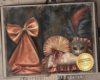 Vintage Opera Theatre Junk Journal Kit: Printable Scrapbook Pages (Digital Download)