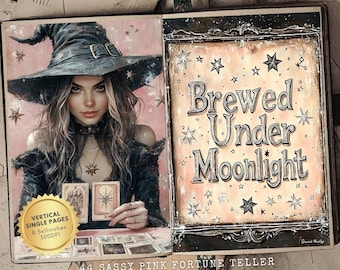 Fortune Teller Junk Journal Kit: Mystical Ephemera, Tarot Cards Style (Digital Download)
