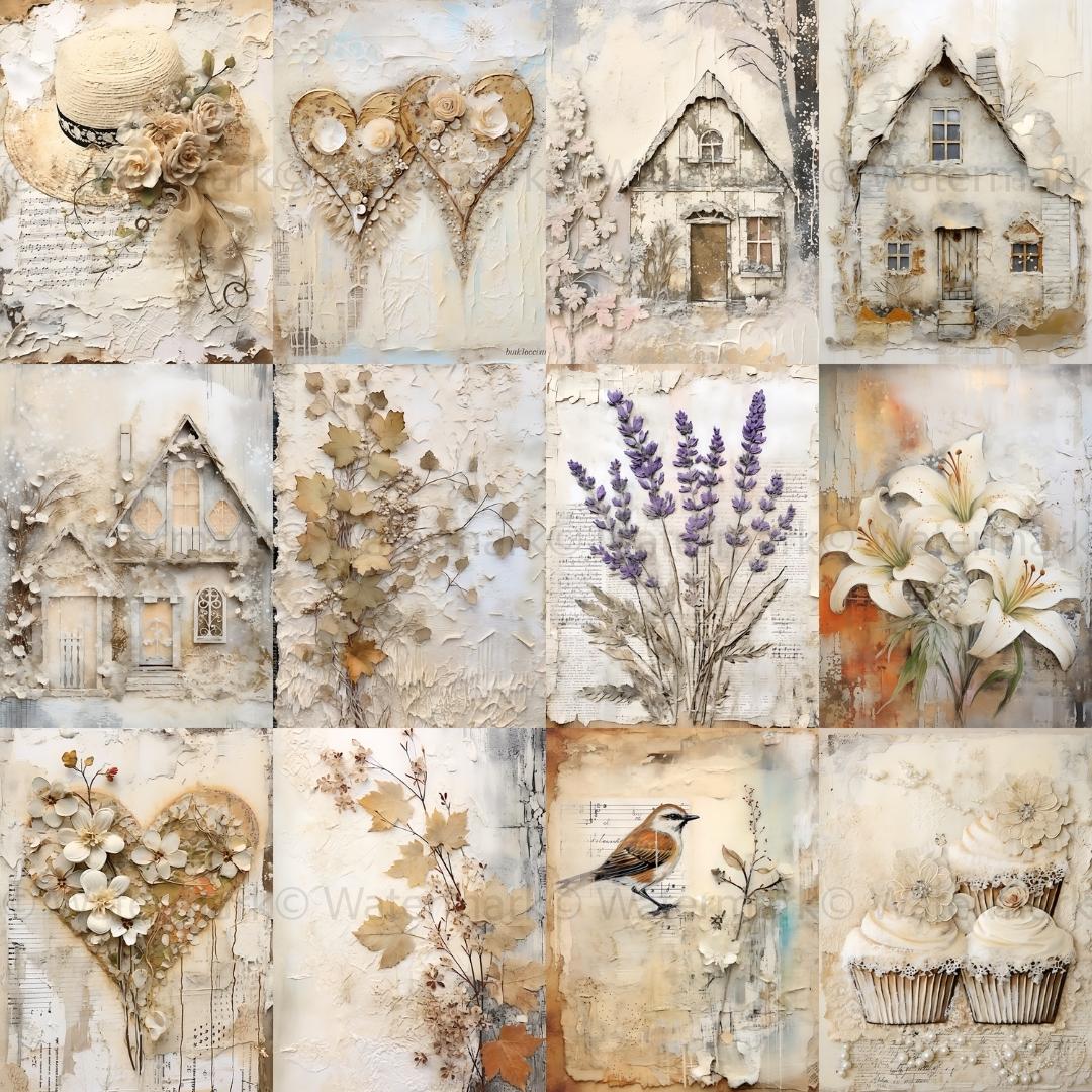 Rustic Junk Journal Pages: Creamy Weathered Wood (digital Paper) - Etsy
