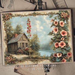 32 Vintage Botanical Journal Pages: Bird Ephemera Scrapbook
