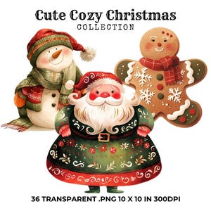 36 Angelo di Natale Clipart PNG Natale Babbo Natale Clipart Pupazzo di neve PNG Download digitale Angeli carini scandinavo stampabile