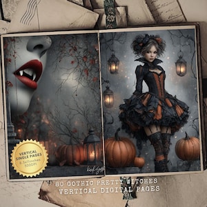 Witch Junk Journal Kit: Gothic Ephemera, Scrapbook Pages (Digital Download)