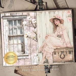 Spring Cottage Garden Junk Journal Kit: Floral Ephemera, For Cards, Crafting (Digital Download)