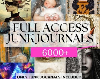Junk Journal Kit Subscription, Monthly Digital Kit, Printable Ephemera, Journaling Supplies, Easy Starter Pack, +4000 Junk Journal Images