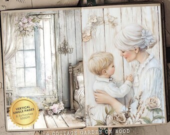 Cottage Garden Junk Journal Kit: Floral Ephemera, Scrapbooking Pages for crafting (Digital Download)