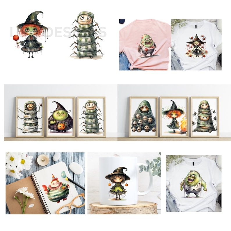 50 Monsters Halloween Cliparts,cute Halloween, Digital Download ...