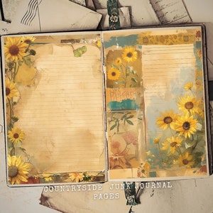 50 Countryside Junk Journal Pages, Journal Printable, Digital Download, Commercial Use, Junk Journal Kit, Paper Craft, Vintage Ephemera, PNG
