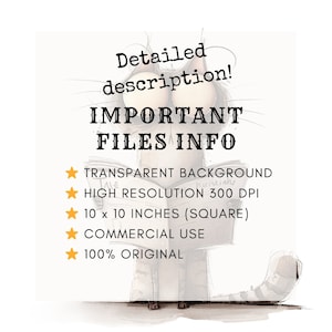 Może przedstawiać: Ilustracja kresk&oacute;wkowego kota trzymającego gazetę w łapkach. Tekst na gazecie brzmi "IMPORTANT FILES INFO". Tekst pod gazetą brzmi "TRANSPARENT BACKGROUND", "HIGH RESOLUTION 300 DPI", "10 x 10 INCHES (SQUARE)", "COMMERCIAL USE" i "100% ORIGINAL".