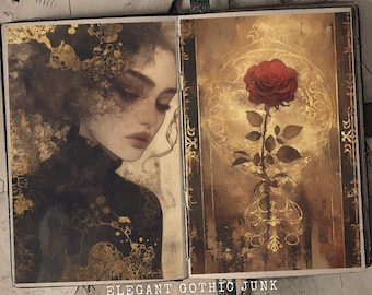 Elegant Gothic Junk Journal Pages: Vintage Ephemera (Digital Download)