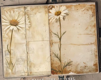 Daisy Junk Journal Kit: Printable Rustic Ephemera (Digital Download)