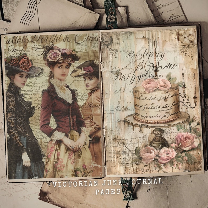 Victorian Junk Journal Ephemera: Printable PNG Pages (digital Download ...