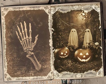 Halloween Ephemera: Antique Horror Photos for Junk Journal (Digital Download)