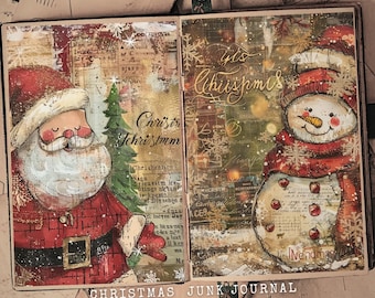 50 Christmas Junk Journal Pages, Vintage Christmas, Digital Download, Commercial Use, Printable Christmas, Christmas Ephemera, PNG