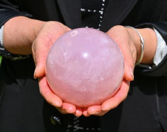 90mm+ Natural Rose Quartz Sphere,Reiki Healing,Quartz Ball,Crystal Ball,Quartz decor,Rose Quartz Ball,Rose Quartz Decor