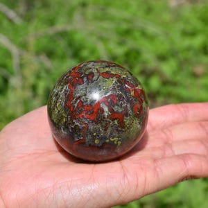 50mm+ Natural Dragon Blood Stone Sphere,Reiki Healing,Quartz Ball,Crystal Ball,Quartz Crystal Ball,Blood Stone Sphere Gift,Sphere Ornament