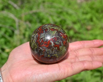 50mm+ Natural Dragon Blood Stone Sphere,Reiki Healing,Quartz Ball,Crystal Ball,Quartz Crystal Ball,Blood Stone Sphere Gift,Sphere Ornament