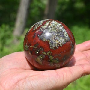 60MM Natural Dragon Blood Stone Sphere,Reiki Healing,Quartz Ball,Crystal Ball,Divination Crystal Ball,Dragon Blood Stone Ornament