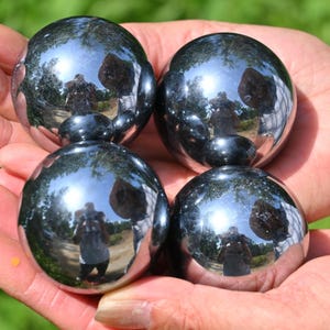 1.6&quot; Natural Terahertz Sphere,Reiki Healing,Quartz Crystal Ball,Crystal Ball,Terahertz Ball,Crystal Decor,Carved Ball,Crystal Ornament