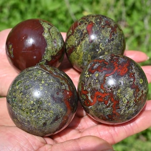 2&quot; Natural Dragon Blood Stone Ball,Reiki Healing,Quartz Ball,Crystal Ball,Quartz Crystal,Blood Stone Decor,Sphere Ornament,Quartz Sphere 1PC