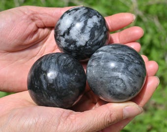 50MM+ Natural Dark Jade Sphere,Reiki Healing,Quartz Crystal Ball,Crystal Ball,Jade Ball,Divination Crystal Ball,Crystal Gift,Jade Ornament