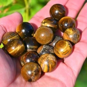 15MM Natural Tiger&#39;s Eye Stone Ball,Crystal Healing,Quartz Crystal Ball,Jasper Ball,Divination Crystal Gift,Carved Sphere,Gem Pendant