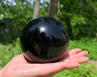 100mm Natural Obsidian Sphere,Reiki Healing,Quartz Crystal Ball,Crystal Ball,Obsidian Ball,Divination Crystal Ball Gift,Obsidian Crystal