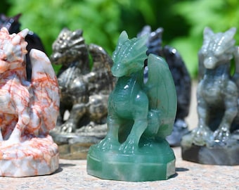 3.6" Natural Quartz Dragon,Hand Carved Crystal Dragon Statue,Reiki Healing Decor,Dragon Sculpture, Home Decor