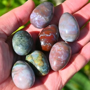 30MM Natural Ocean Jasper Egg carved,Reiki Healing,Quartz Crystal Egg,Crystal Egg,Egg Sculpture,Jasper egg,Quartz Crystal Pendant,egg statue
