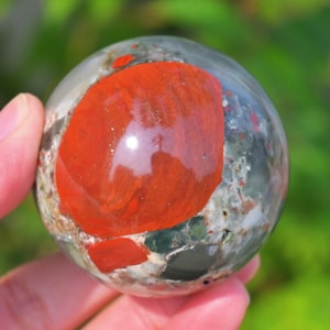 50MM+ Natural Africa Blood Stone Ball,Reiki Healing,Quartz Crystal Ball,Crystal Ball,Divination Crystal Ball,Blood Stone Sphere Gift