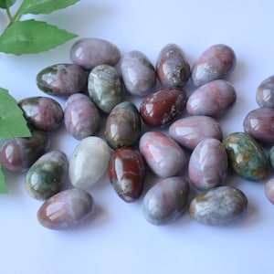 5PC Natural Ocean Jasper Egg,Reiki Healing,Crystal Egg,Egg Decor,Egg Sculpture,Crystal Ball,Quartz Crystal Pendant,egg statue,Gem Egg