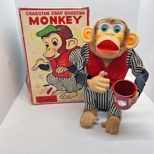 1950's Cragstan Crap Shooting Monkey Toy Japan - Etsy