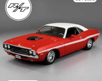 1/24 Scale Dodge Challenger R/T 1970 Alloy Diecast Model Car