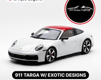 1/32 Scale Porsche 911 Targa 4 GTS Diecast Car Model with Headlight