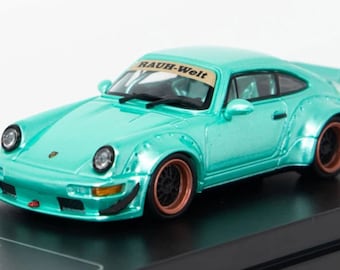 1/64 Porsche RWB964 Rauh-Welt Widebody Showcase Display Diecast Toy