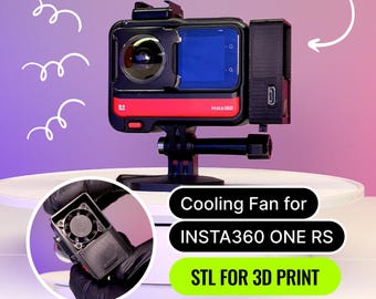 3D STL File of the Insta360 ONE RS Case Active Cooling System with a Fan to Prevent Overheating and Reduce File Corruption