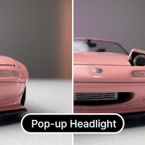 1/64 Mazda MX-5 Pop Up Headlight Removable Hardtop Showcase Display Diecast Toy zdjęcie 2