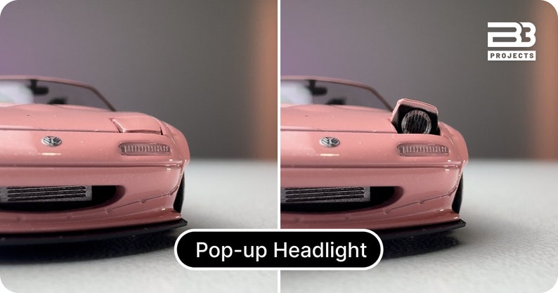 1/64 Mazda MX-5 Pop Up Headlight Removable Hardtop Showcase Display Diecast Toy zdjęcie 2