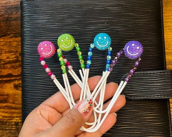 Clips de papel con cara sonriente / Clips decorativos para carpetas / Accesorios elegantes para carpetas y agendas económicas